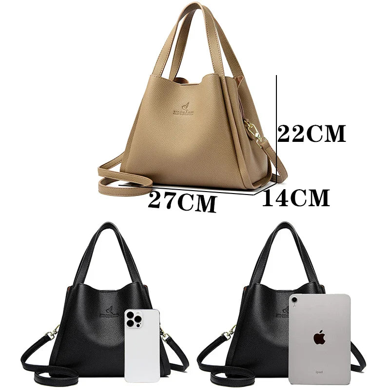 HandBags- Faux Soft Leather Top-handle Bags- - IndioGear.com