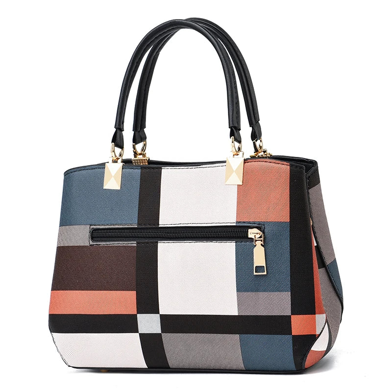 HandBags- Modern Urbanity Colorblock Tote Handbags- - IndioGear Women Clothing