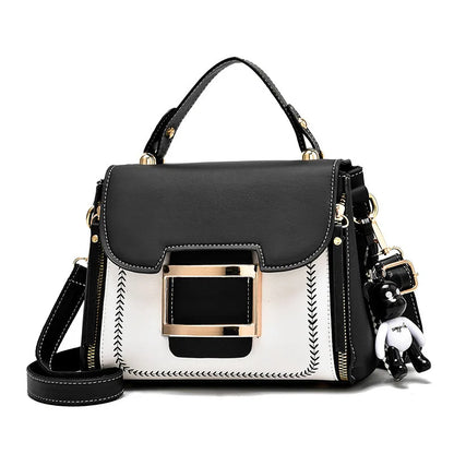 HandBags- Posh Contour Crossbody Handbags- Black- IndioGear Women Clothing