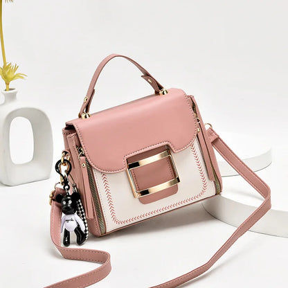 HandBags- Posh Contour Crossbody Handbags- Pink- IndioGear Women Clothing