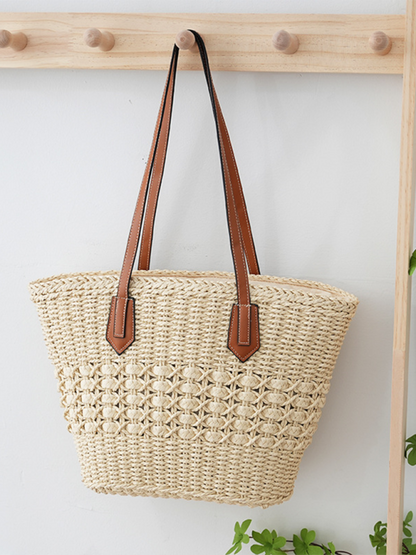 Handbags- Women's Straw Beach Bag for Summer Adventures- - IndioGear.com