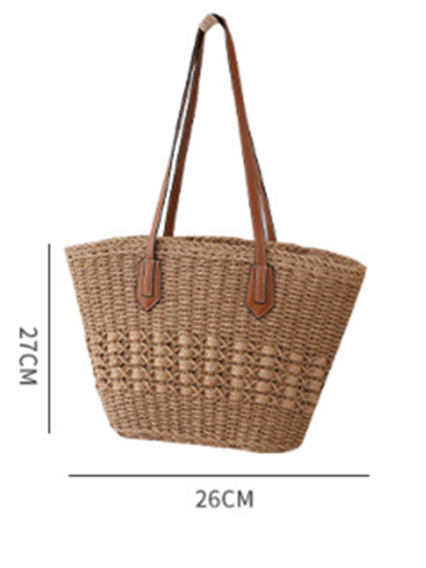 Handbags- Women's Straw Beach Bag for Summer Adventures- - IndioGear.com