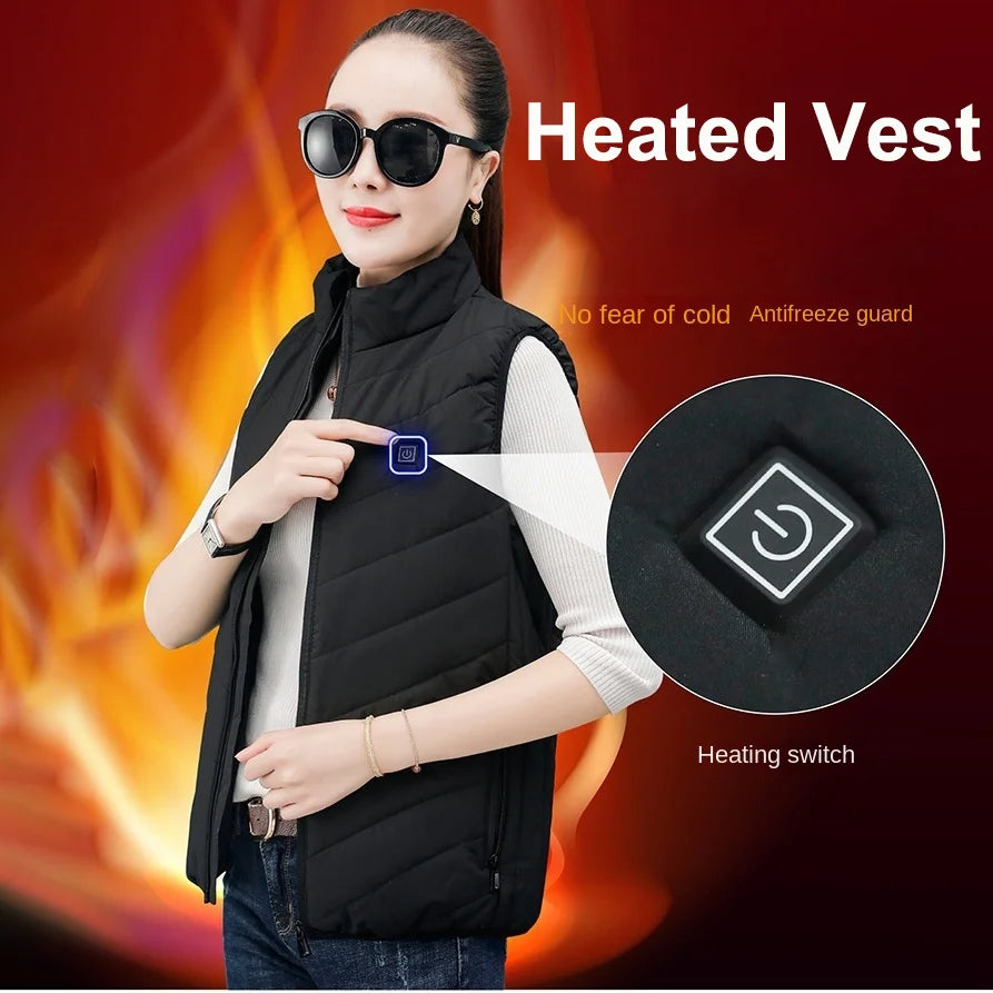 Heating Vests- Heat On-Demand Waistcoat USB Advanced 17 Zone Heating Vest- - IndioGear Women Clothing