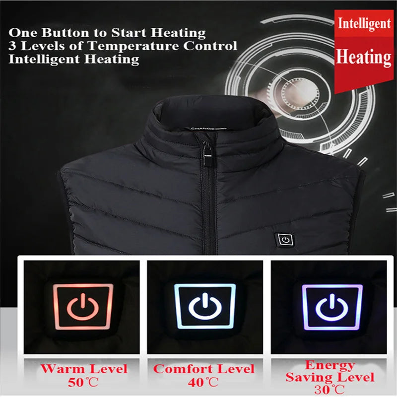 Heating Vests- Heat On-Demand Waistcoat USB Advanced 17 Zone Heating Vest- - IndioGear Women Clothing