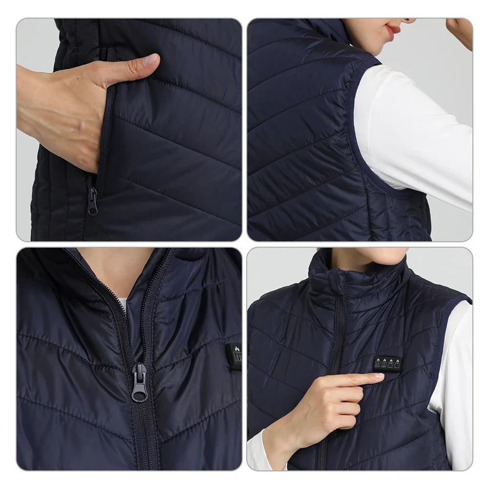 Heating Vests- Heat On-Demand Waistcoat USB Advanced 17 Zone Heating Vest- - IndioGear Women Clothing