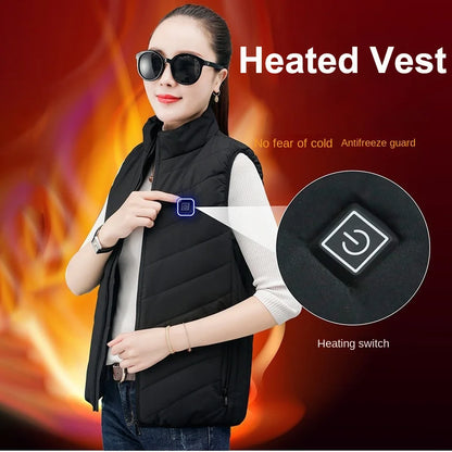 Heating Vests- Heat On-Demand Waistcoat USB Advanced Multi-Zone Heating Vest- - IndioGear Women Clothing