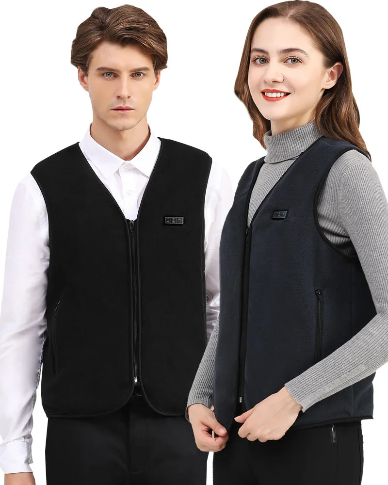 Heating Vests- Unisex 10 Zone Heat Vest – USB Powered Waistcoat in Fleece- - IndioGear Women Clothing