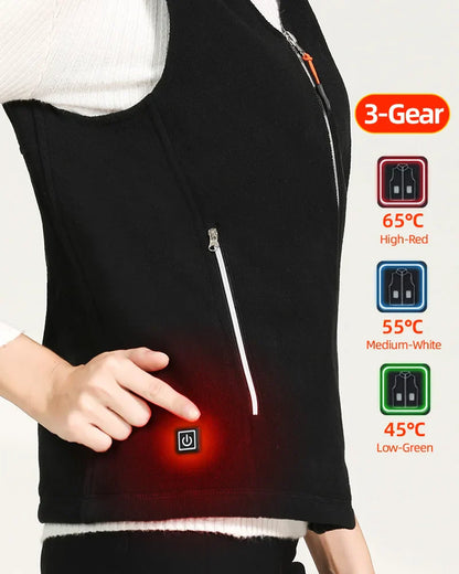 Heating Vests- Unisex 10 Zone Heat Vest – USB Powered Waistcoat in Fleece- - IndioGear Women Clothing