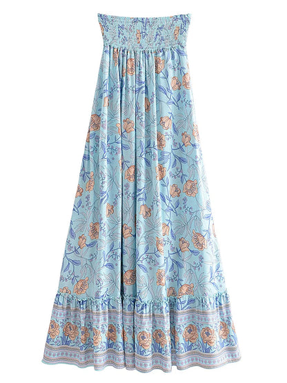 High-Low Skirts- Boho High-Low Floral Skirt- - IndioGear.com