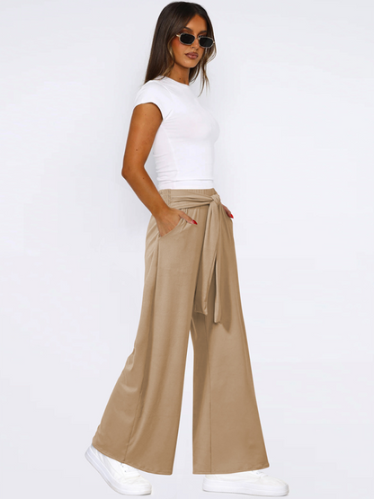 High-Waist Pants- Women's Casual Wide-Leg Pants- - IndioGear.com