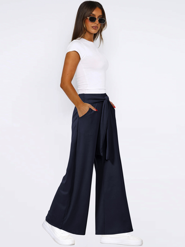 High-Waist Pants- Women's Casual Wide-Leg Pants- - IndioGear.com