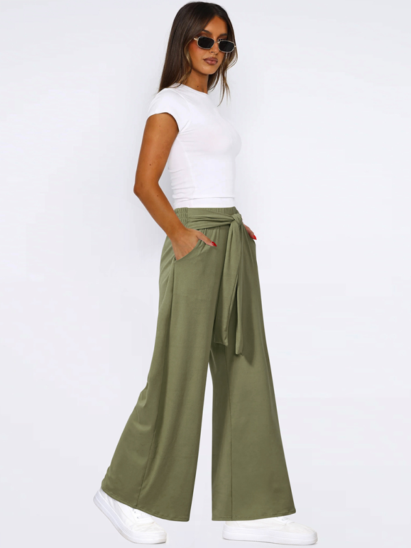 High-Waist Pants- Women's Casual Wide-Leg Pants- - IndioGear.com