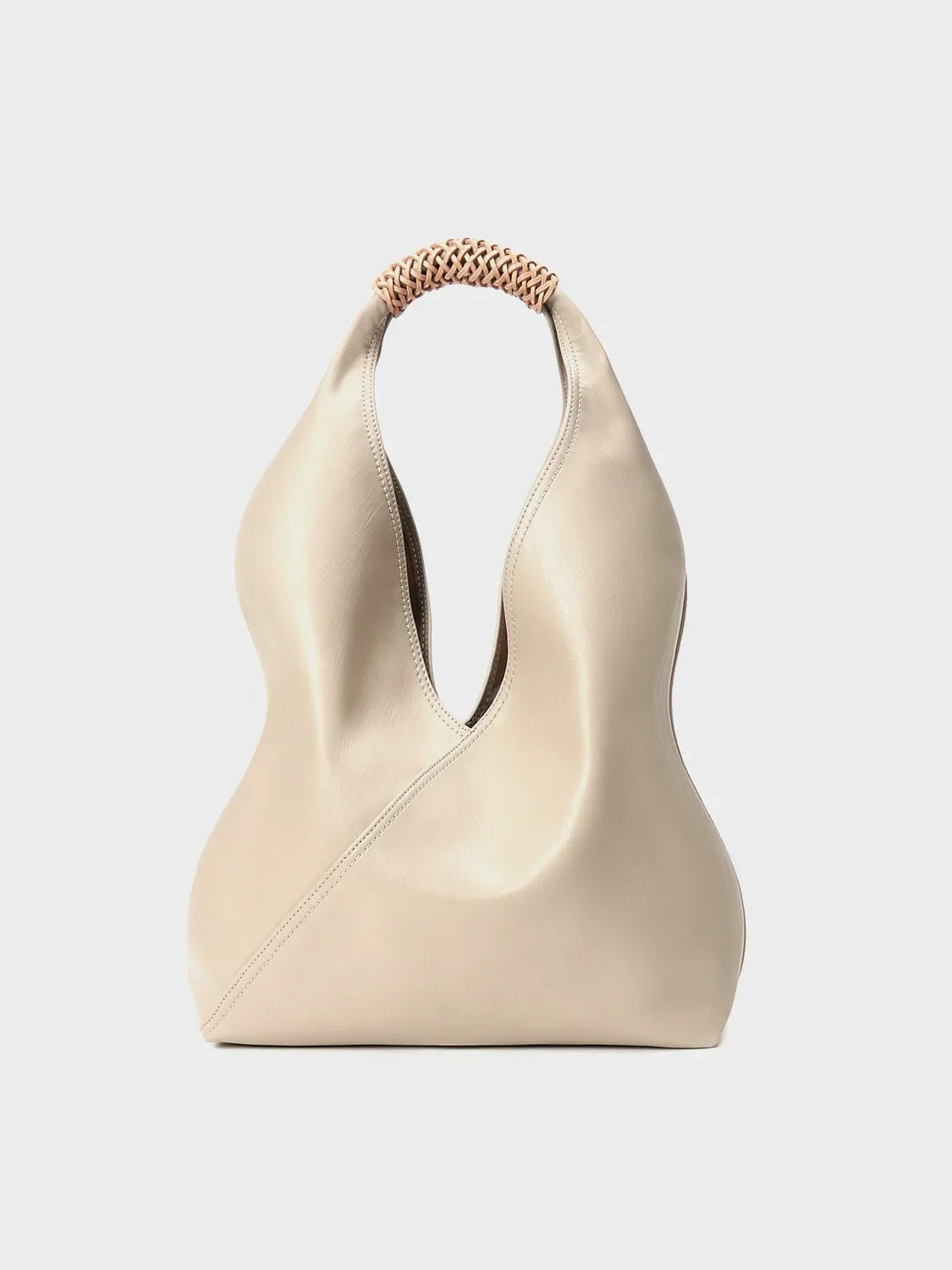 Hobo Bags- Genuine Leather Hobo Bag for Elegant Occasions- khaki white- IndioGear Fashion and Gear