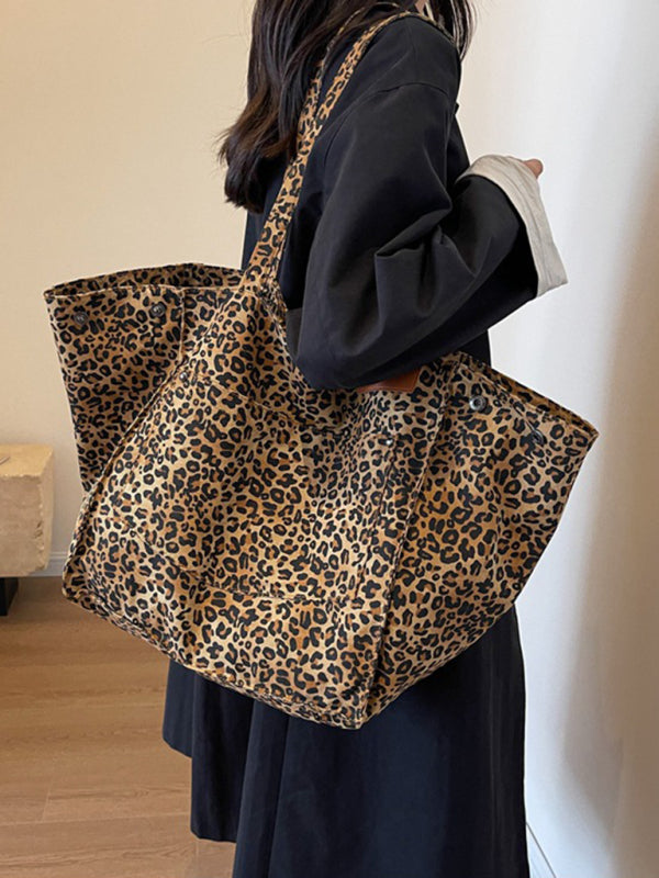 Hobo Bags- Leopard Print Large Capacity Tote Bag for Everyday Carry- - IndioGear Fashion and Gear