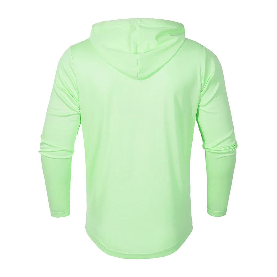 Hoodies- Casual Muscle-Fit Hoodie Athletic Fit Henley Pullover- - IndioGear