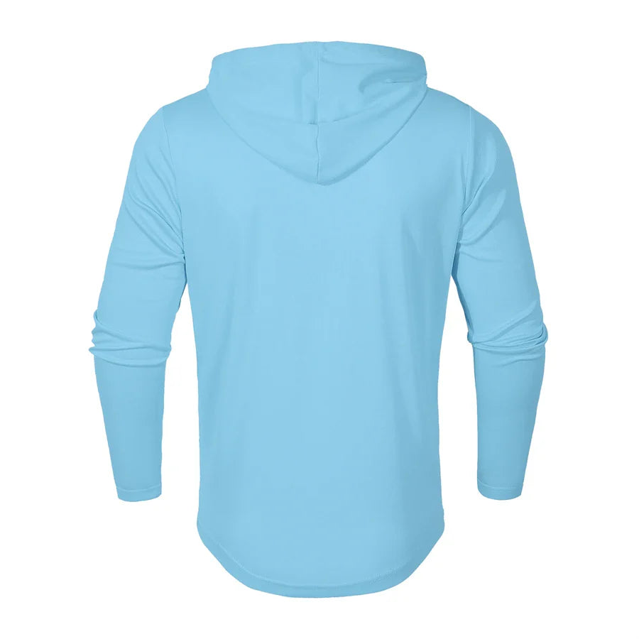 Hoodies- Casual Muscle-Fit Hoodie Athletic Fit Henley Pullover- - IndioGear