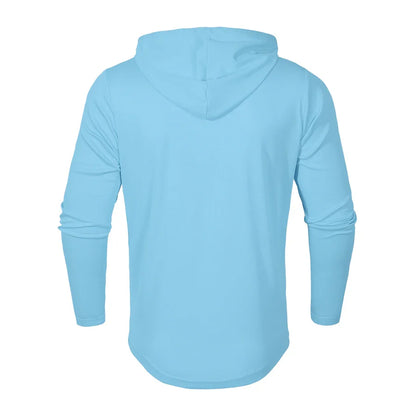 Hoodies- Casual Muscle-Fit Hoodie Athletic Fit Henley Pullover- - IndioGear