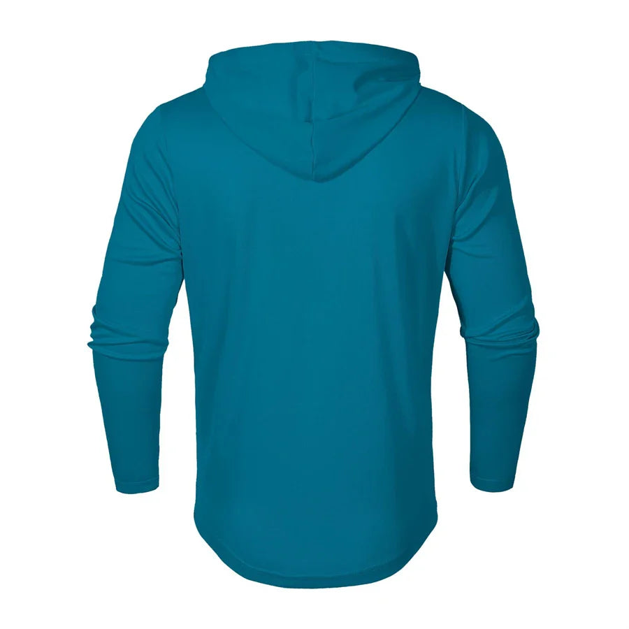 Hoodies- Casual Muscle-Fit Hoodie Athletic Fit Henley Pullover- - IndioGear