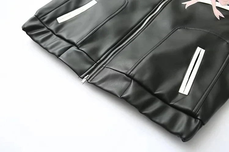 Jackets- Bow-Detailed Leather Jacket for Women- - IndioGear.com