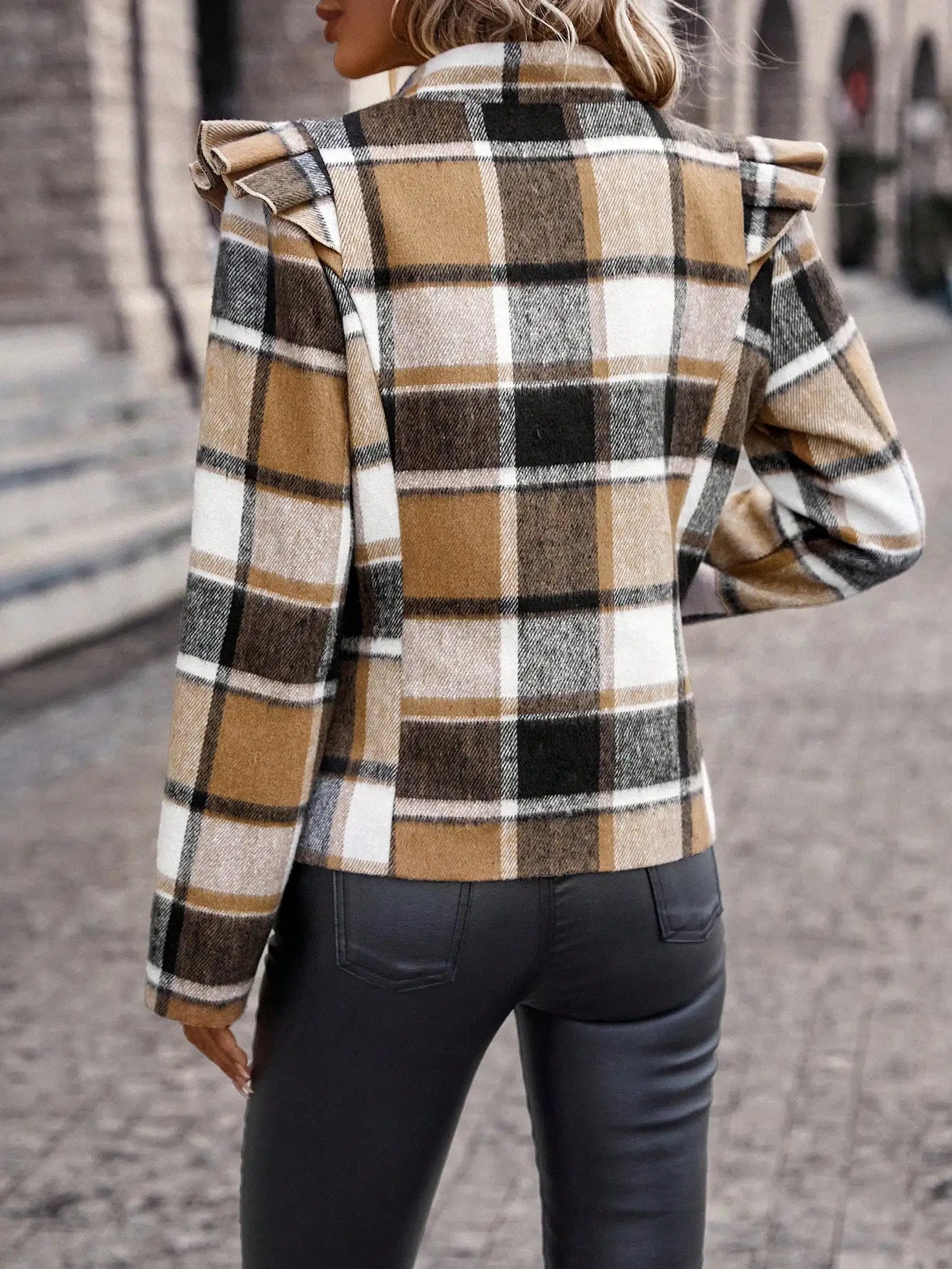 Jackets- Checkered Zip-Up Jacket for a Modern Look- - IndioGear.com