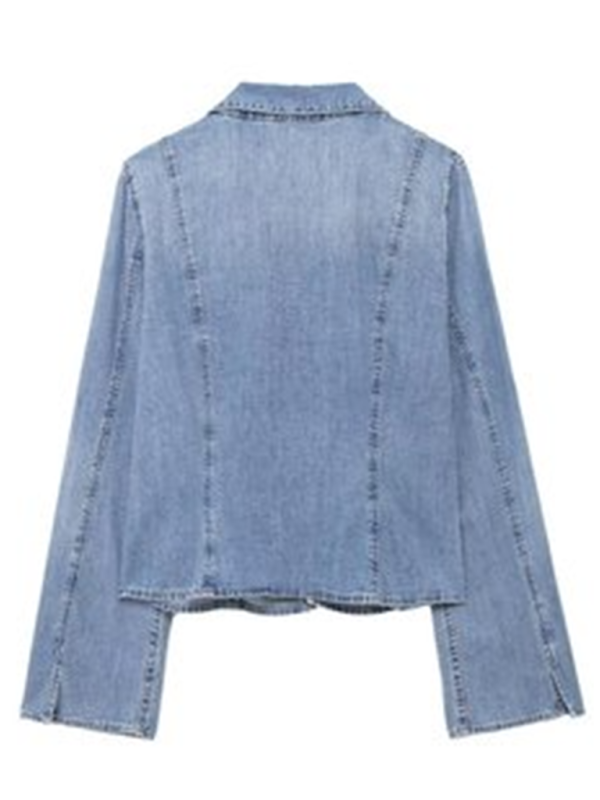 Jackets- Denim Tie-Front Jacket for Women- - IndioGear.com