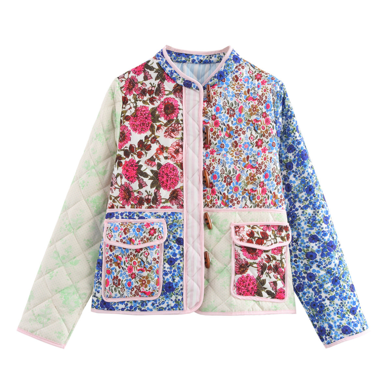 Jackets- Eccentric Patchwork Jacket - Where Fashion Meets Art- Champlain color- IndioGear.com