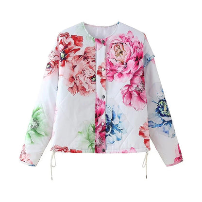 Jackets- Floral Print Casual Jacket for Every Occasion- Floral Print- IndioGear.com