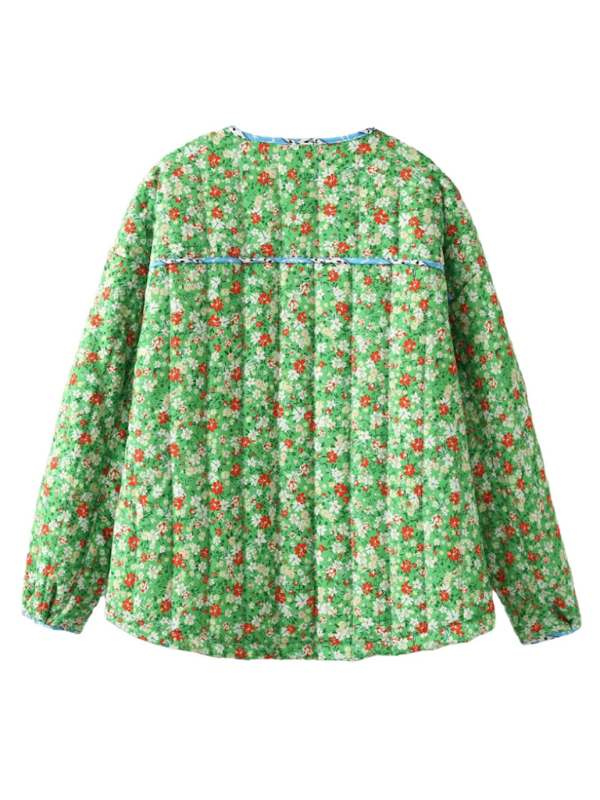 Jackets- Floral Print Wrap Cotton Jacket- - IndioGear.com