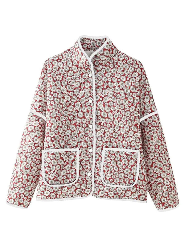 Jackets- Floral Spring Jacket Outerwear- - IndioGear Women Clothing