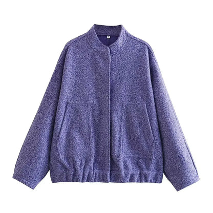 Jackets- Forest Whisper Casual Wool Jacket- Purple- IndioGear.com