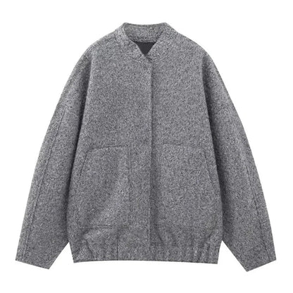 Jackets- Forest Whisper Casual Wool Jacket- Dark Grey- IndioGear.com