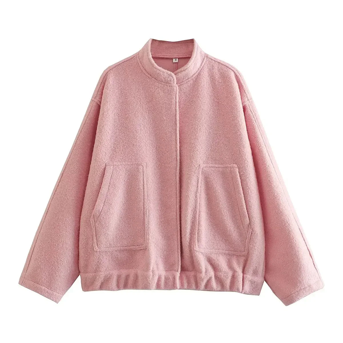 Jackets- Forest Whisper Casual Wool Jacket- Pink- IndioGear.com