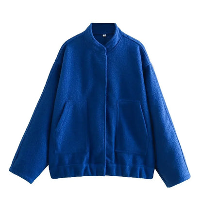 Jackets- Forest Whisper Casual Wool Jacket- Blue- IndioGear.com