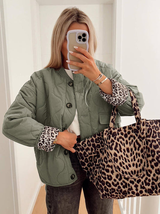 Jackets- Olive Autumn Quilted Jacket- Grey green- IndioGear Women Clothing