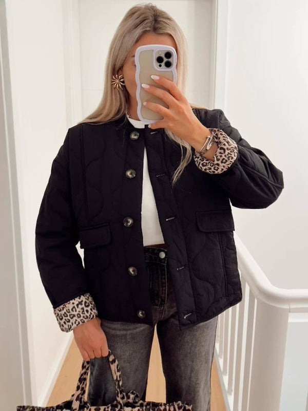 Jackets- Olive Autumn Quilted Jacket- Black- IndioGear Women Clothing