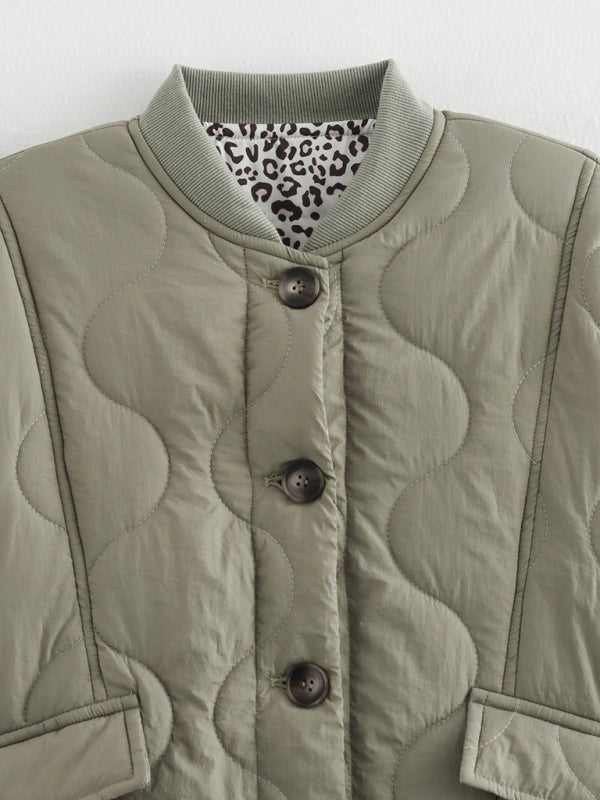 Jackets- Olive Autumn Quilted Jacket- - IndioGear Women Clothing