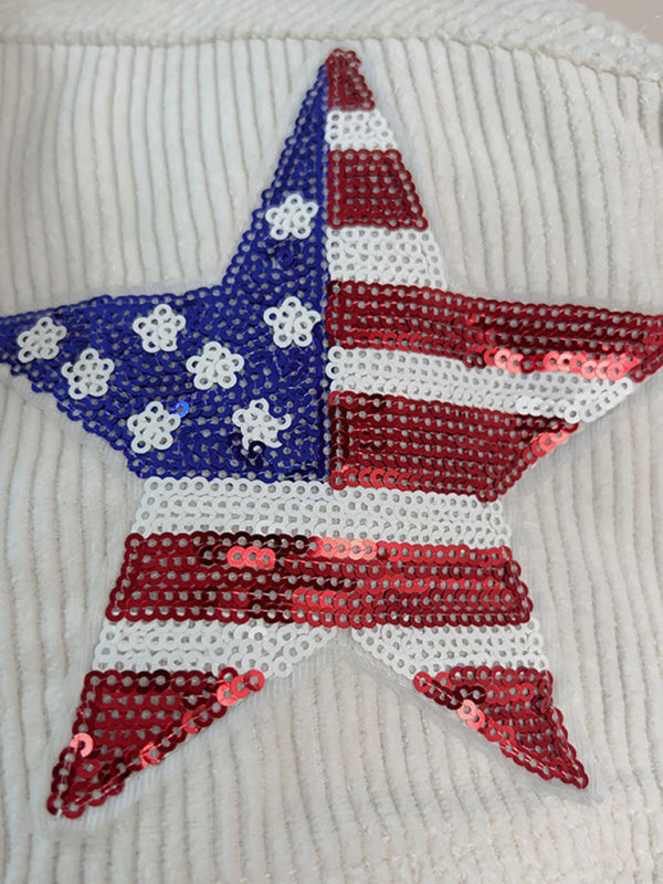 Jackets- Patriotic Sparkle Corduroy Jacket for Independence Day- - IndioGear.com