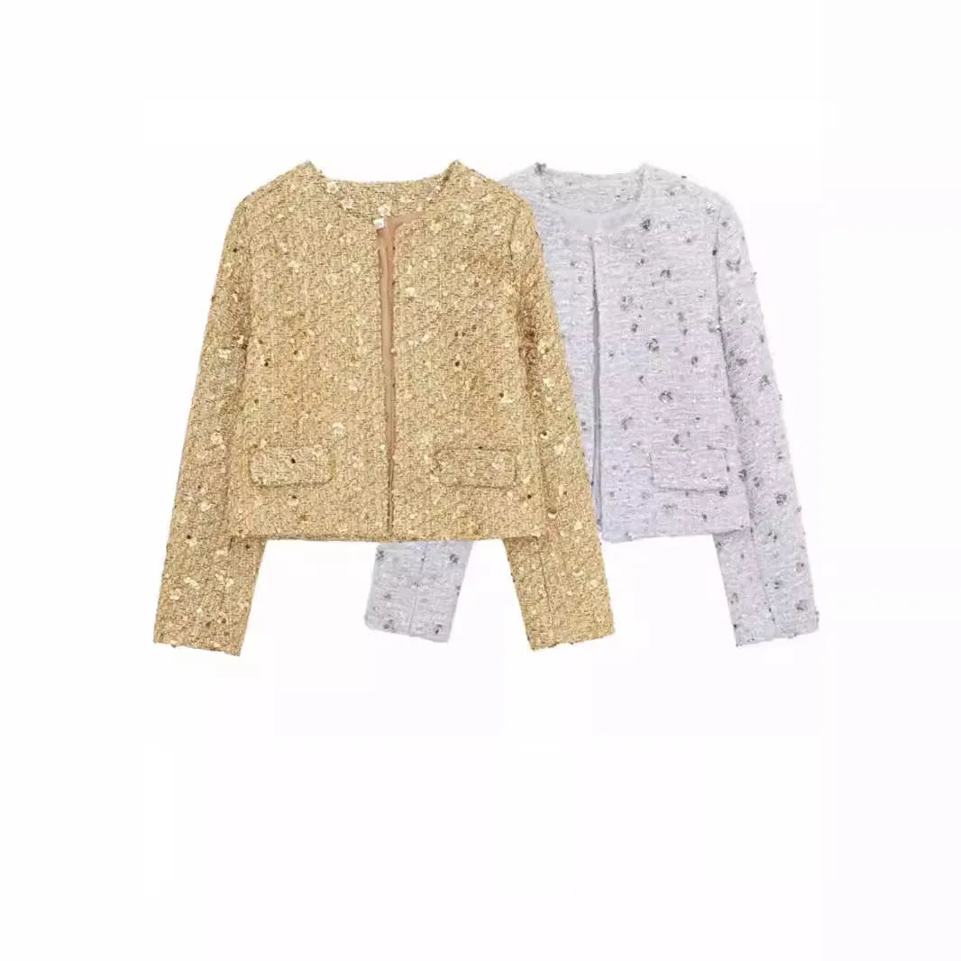 Jackets- Sparkle Sequin Zip-Up Party Jacket- - IndioGear.com