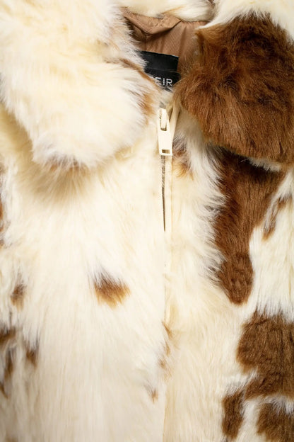 Jackets- Elegant Faux Fur Jacket with Vintage Charm- - IndioGear