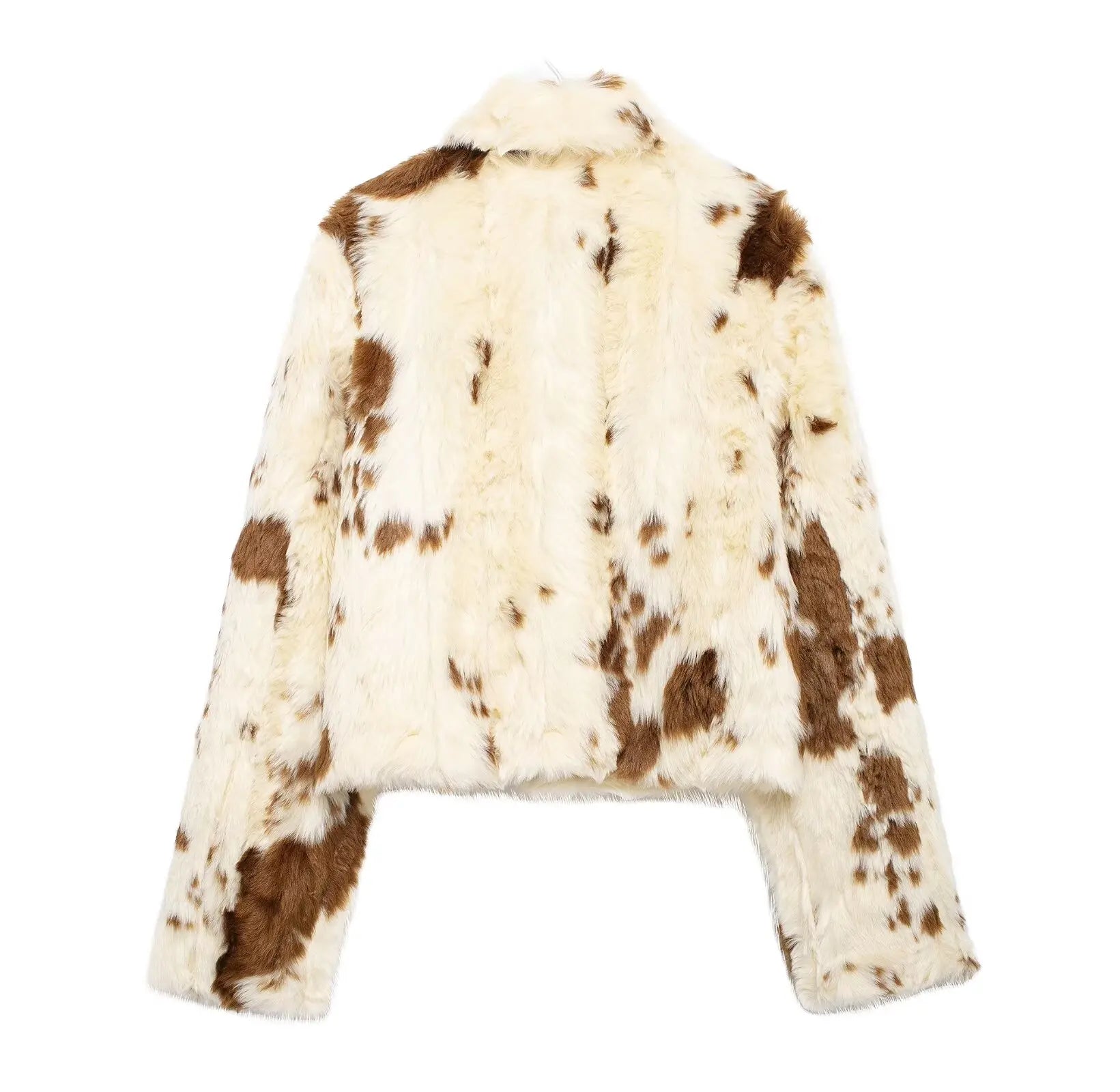 Jackets- Elegant Faux Fur Jacket with Vintage Charm- - IndioGear