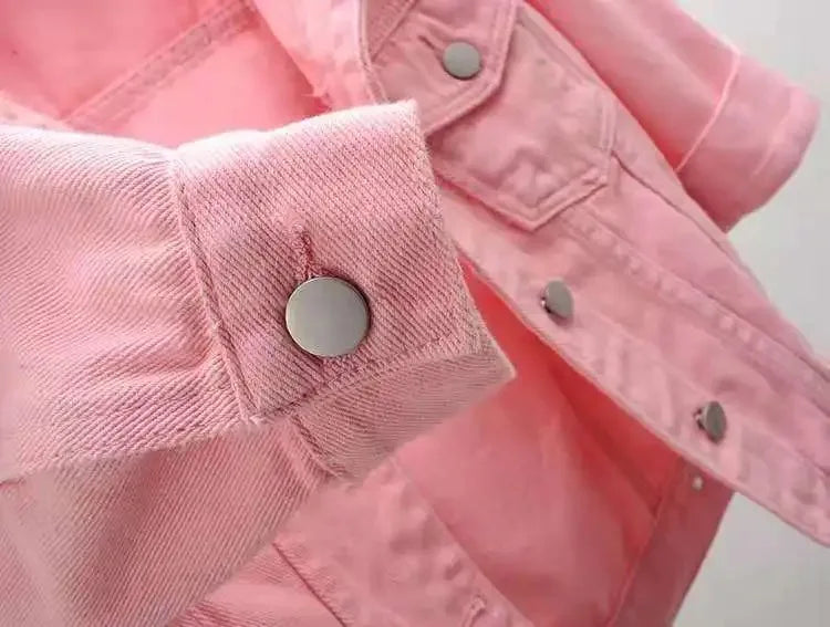 Jackets- Women Boxy Denim Jacket with 3/4 Sleeves- - IndioGear.com