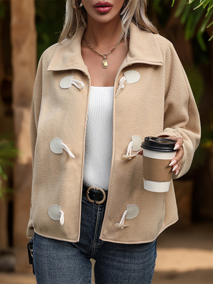 Jackets- Women Cozy Fleece Jacket with Toggle Closures- - IndioGear.com