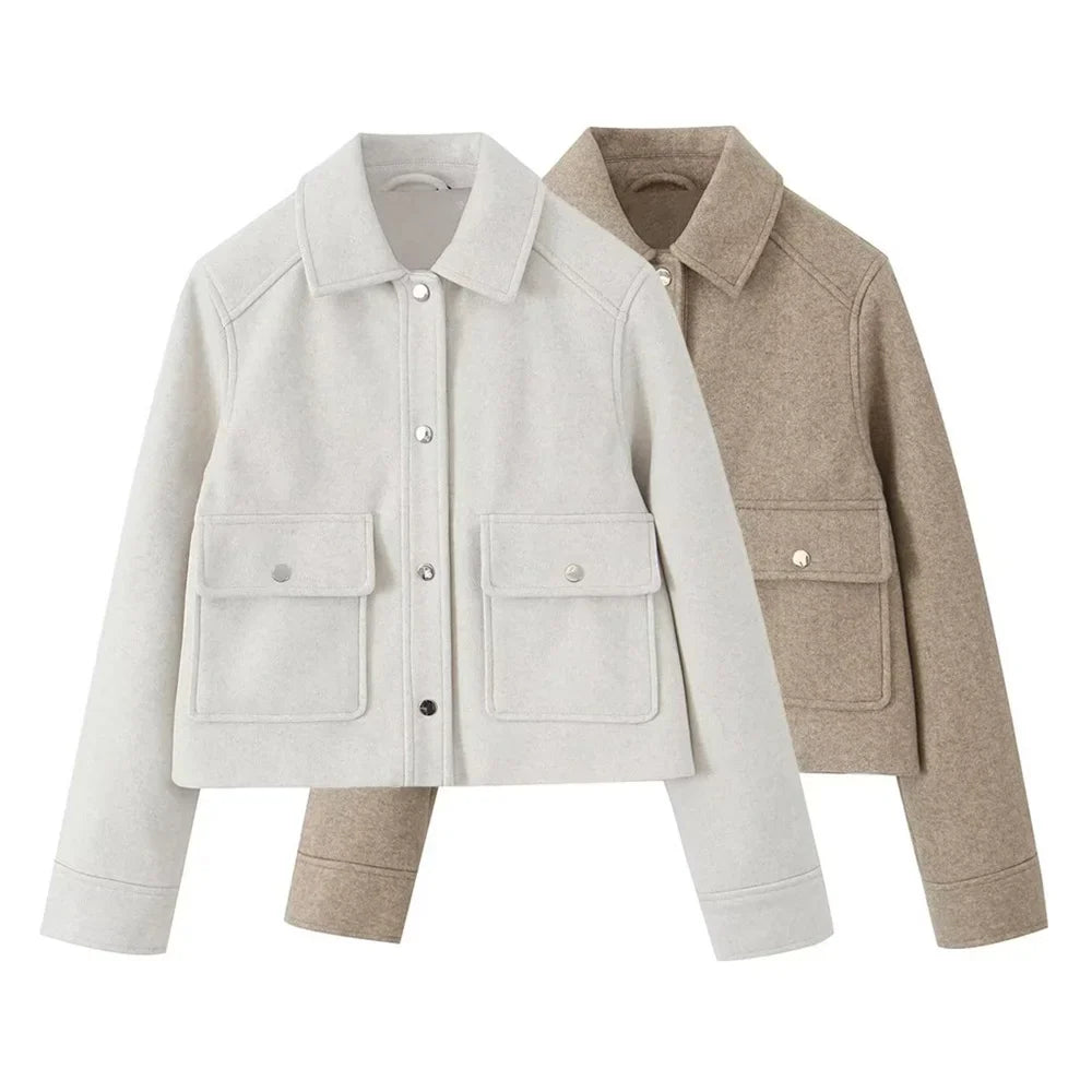 Jackets- Women Textured Flap Jacket for Any Outfit- - IndioGear.com