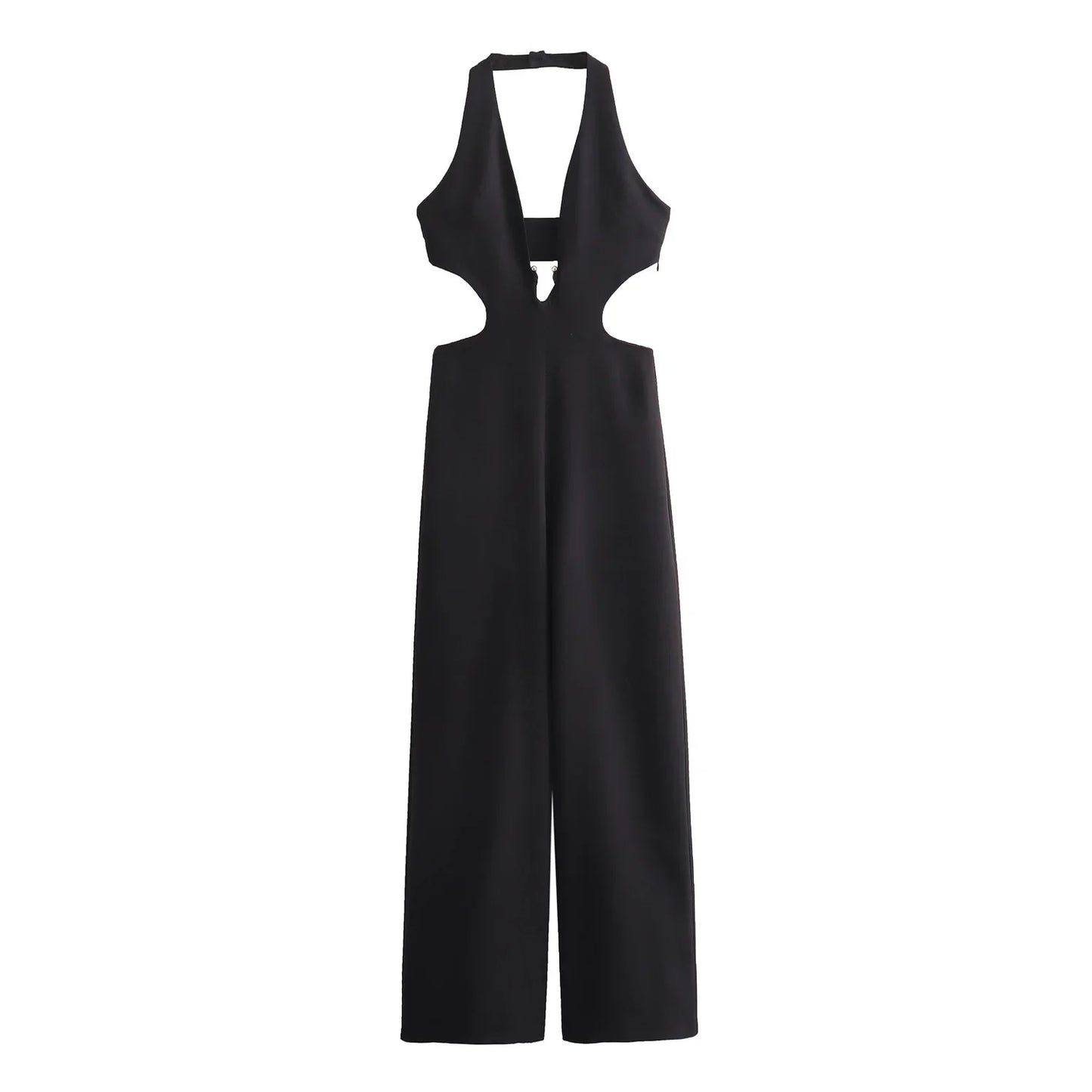 Jumpsuits - Cutout Wide-Leg Party Jumpsuit