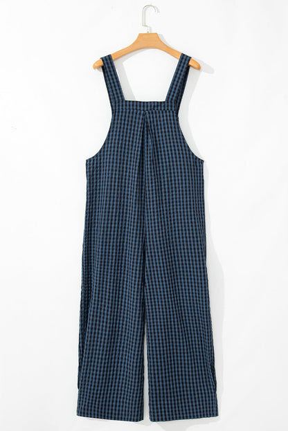 Jumpsuits & Rompers- Plaid Cotton Overalls Checkered Bib Pants- - IndioGear Women Clothing