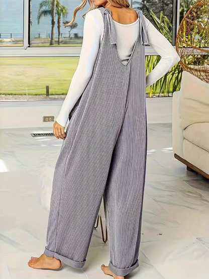 Jumpsuits- Sleek Grey Jumpsuit Essential Playsuit for Women- - IndioGear.com