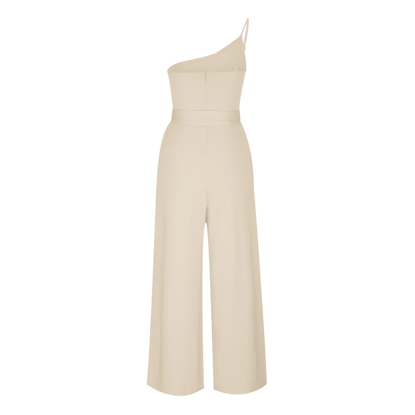 Jumpsuits- Wide-Leg Belted Jumpsuit for Elegant Evenings- - IndioGear Women Clothing