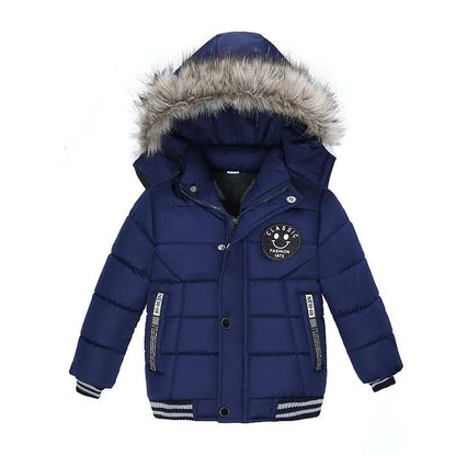 Kids Coats- Winter Hooded Puffer Coat - Kids' Parka Jacket- Blue- IndioGear Women Clothing