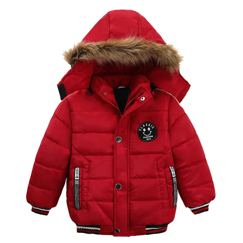 Kids Coats- Winter Hooded Puffer Coat - Kids' Parka Jacket- Red- IndioGear Women Clothing