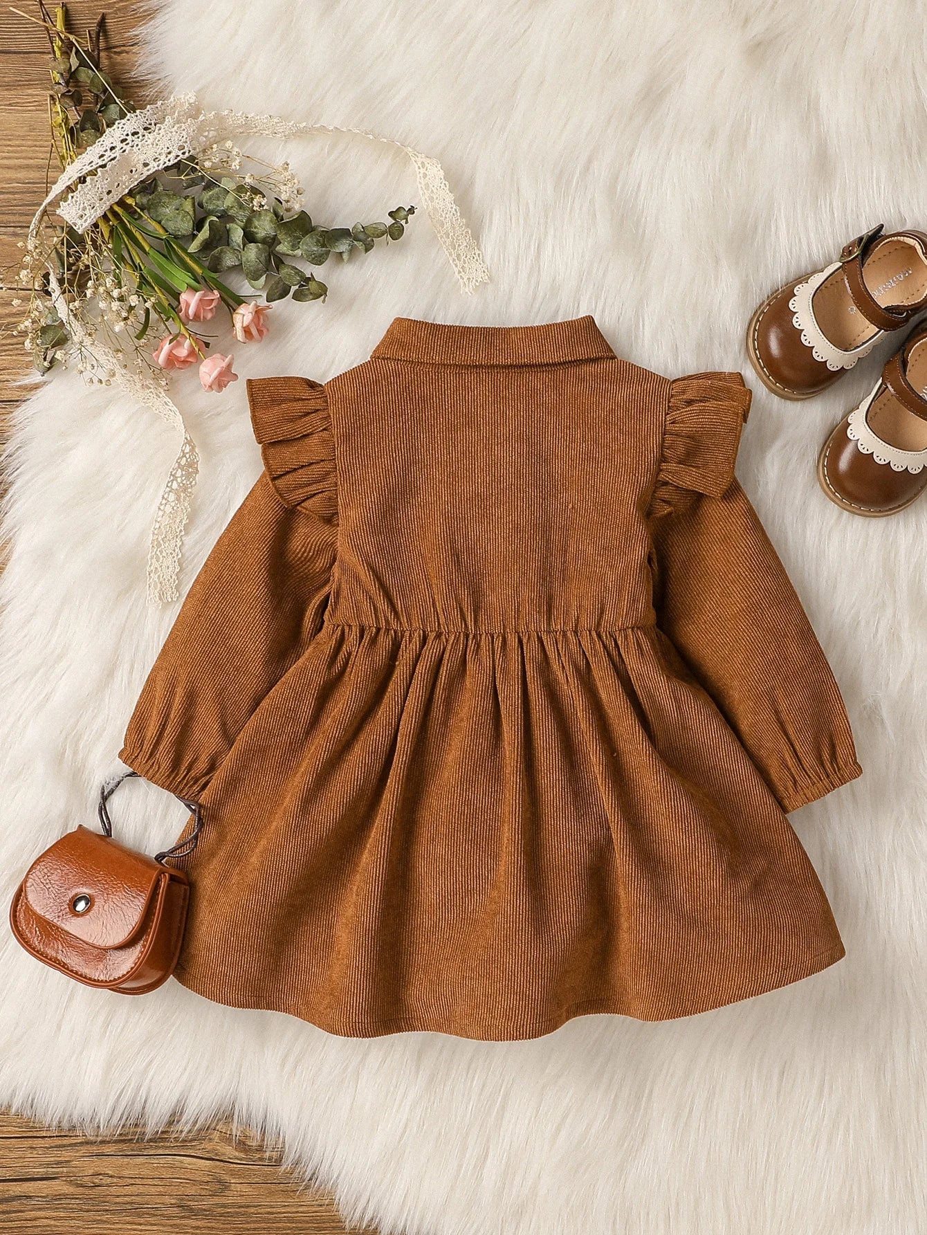 Kids Dresses- Autumn Toddler Corduroy Dress for Birthday parties- - IndioGear Women Clothing